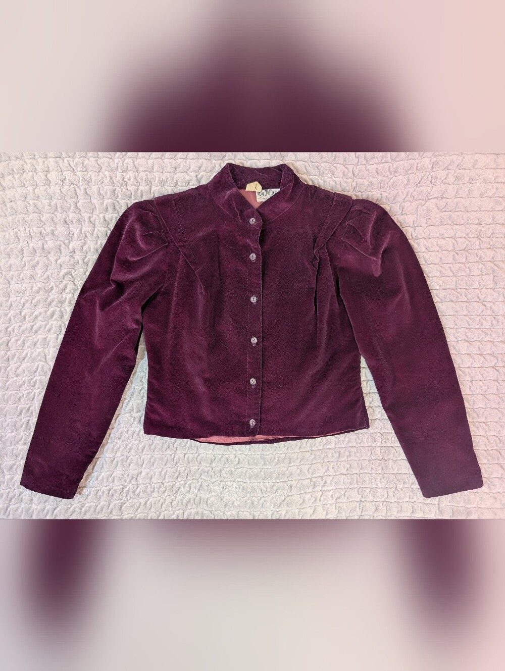 Vintage It's Magic Velvet Burgundy Victorian Style Jacket Size 7/8 80s 90s Goth
